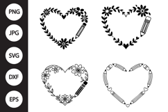 Teacher Heart SVG, Back to School Clipart Product Image 1