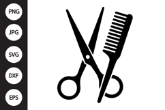 Scissors and Hairbrush SVG Product Image 1