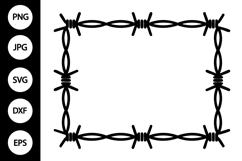 Barbed Wire Rectangle SVG, Barbed Wire SVG Product Image 1