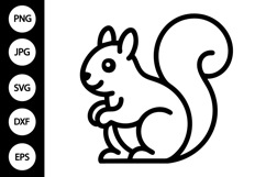 Squirrel Outline SVG, Coloring Page Product Image 1