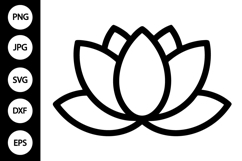Outline Lotus Flower SVG Product Image 1