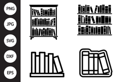 Bookshelf SVG, Bookshelf Clipart Product Image 1