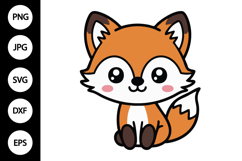 Kawaii Fox Clipart SVG Product Image 1