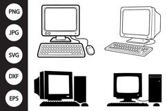 Retro Computer SVG, Retro Computer Clipart Product Image 1