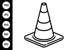 Outline Traffic Cone SVG, Coloring Page Product Image 1
