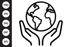 Globe in Hands SVG Product Image 1