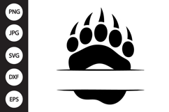 Bear Paw Monogram SVG Product Image 1