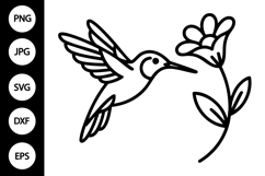 Hummingbird SVG, Hummingbird Outline SVG Product Image 1