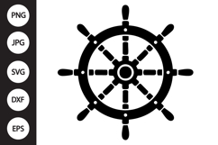 Ship Wheel Silhouette SVG Product Image 1