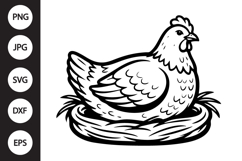 Chicken on Nest SVG Product Image 1