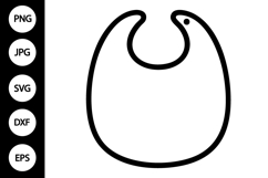 Baby Bib SVG, Baby Bib Silhouette SVG Product Image 1