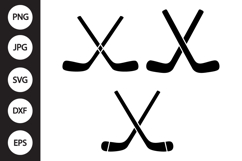 Crossed Hockey Sticks SVG, Crossed Hockey Sticks Clipart Product Image 1