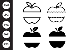 Split Apple Monogram SVG, Split Apple Monogram Clipart Product Image 1