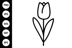 Outline Tulip SVG, Coloring Page Product Image 1