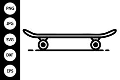 Outline Skateboard SVG, Coloring Page Product Image 1