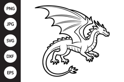 Dragon Outline SVG, Coloring Page Product Image 1
