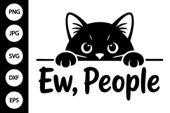 Cat Ew People SVG, Black Cat SVG Product Image 1