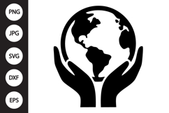 Globe in Hands SVG Product Image 1