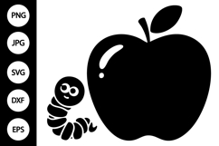 Apple and Worm SVG Product Image 1
