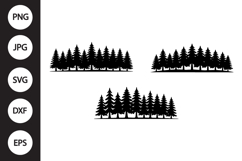 Forest Tree Line SVG, Forest Tree Line Clipart Product Image 1