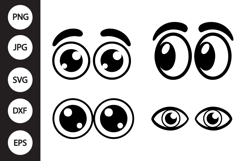 Cartoon Eyes SVG, Cartoon Eyes Clipart Product Image 1