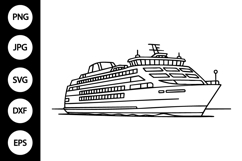 Ferry Outline SVG, Coloring Page Product Image 1