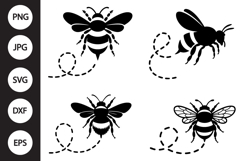 Bee Flight Path SVG, Bee Flight Path Clipart Product Image 1
