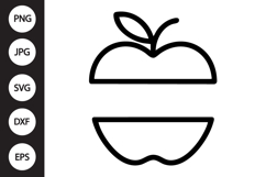 Split Apple Monogram SVG Product Image 1