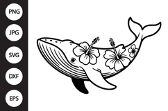 Floral Whale SVG Product Image 1