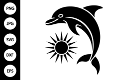 Dolphin with Sun SVG Product Image 1