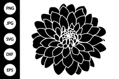 Silhouette Dahlia Flower SVG Product Image 1