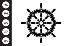 Ship Wheel Silhouette SVG Product Image 1