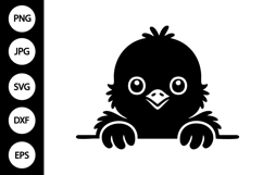 Chick Peeking SVG, Chick Silhouette SVG Product Image 1