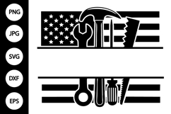 Split Monogram Repair Tools SVG Product Image 1