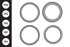 Circle Double Frame SVG, Circle Double Frame Clipart Product Image 1