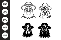 Chicken with Hat SVG, Chicken with Hat Clipart Product Image 1