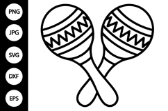 Maracas Outline SVG, Coloring Page Product Image 1