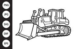 Bulldozer Outline SVG, Coloring Page Product Image 1