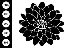 Silhouette Dahlia Flower SVG Product Image 1