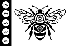 Floral Bee SVG Product Image 1