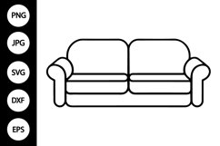 Outline Couch Sofa SVG, Coloring Page Product Image 1