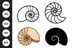 Nautilus Shell SVG, Nautilus Shell Clipart Product Image 1