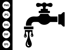 Dripping Faucet Silhouette SVG Product Image 1