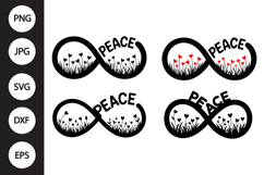 Infinity Peace with Flower Meadow SVG Product Image 1