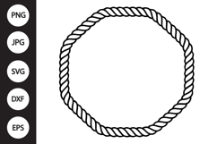 Rope Hexagon Frame SVG Product Image 1