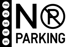 No Parking Label SVG Product Image 1