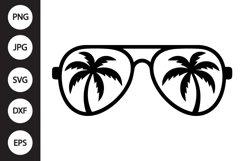 Palm Tree Sunglasses SVG Product Image 1