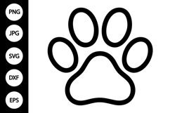 Dog Paw Print Outline SVG Product Image 1
