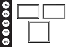 Double Line Frame SVG, Double Line Frame Clipart Product Image 1