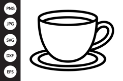 Coffee Mug Outline SVG, Coloring Page Product Image 1